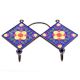  Navy Blue And Yellow Ceramic Floral Tiles Hooks